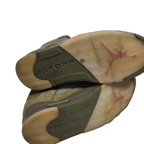 Jordan 5 Retro “Olive” 2024 Army Olive Solar Orange Suede Mens Sz 10.5 - Picture 5 of 11